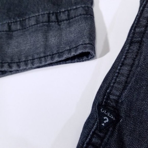 Guess Grey Faded-Design Full Button-Up Shirt - Picture 10 of 13